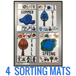 Seasons Sorting Mats [4 mats!] for Students with Special Needs