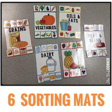 Load image into Gallery viewer, Food Pyramid Sorting Mats [6 mats!] for Students with Special Needs