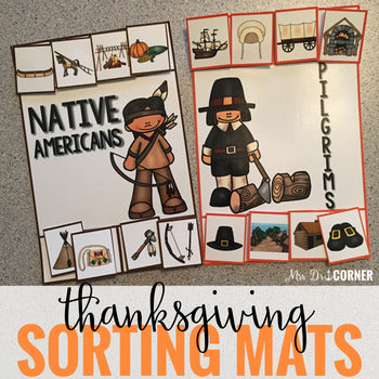 Thanksgiving Sorting Mats [2 mats!] for Students with Special Needs