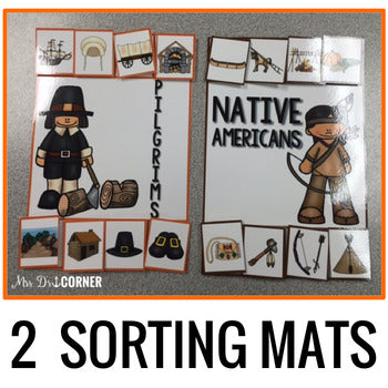 Thanksgiving Sorting Mats [2 mats!] for Students with Special Needs