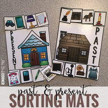 Load image into Gallery viewer, Past and Present Sorting Mats [2 mats!] for Students with Special Needs