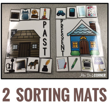 Past and Present Sorting Mats [2 mats!] for Students with Special Needs