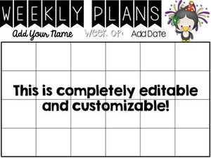 Themed Editable Weekly Lesson Plans { BONUS Holiday Calendar }