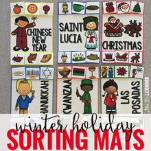 Load image into Gallery viewer, Winter Holiday Sorting Mats [6 mats!] for Students with Special Needs