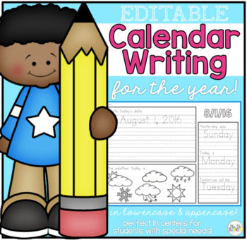 Editable Calendar Writing Workbook ( USE IT ALL YEAR! )