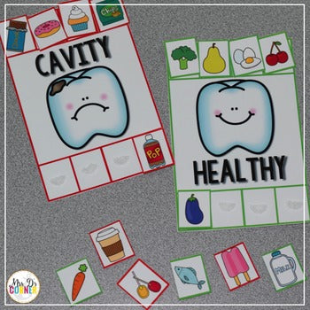 Dental Health Sorting Mats | Sorting Activity for Healthy and Cavity Teeth