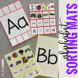 Alphabet Sorting Mats [26 mats / 386 pieces] for Students with Special Needs
