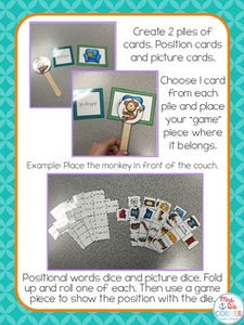 Positional Words Game and Activity { CCSS and TEKS aligned }