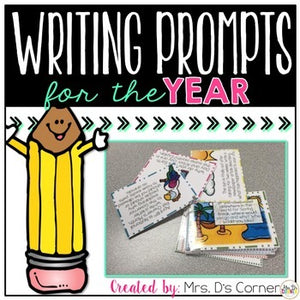 BUNDLE Writing Prompt Task Cards for the Year [500+ digital writing prompts]
