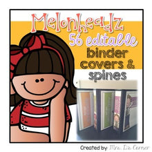 Load image into Gallery viewer, 56 Editable Binder Covers and Spines { Melonheadz Theme }