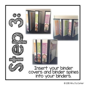 56 Editable Binder Covers and Spines { Melonheadz Theme }