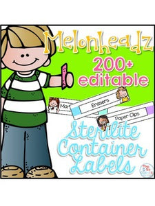 Editable Melonheadz Teacher Toolbox Labels { Over 200 labels! } Sterilite Labels