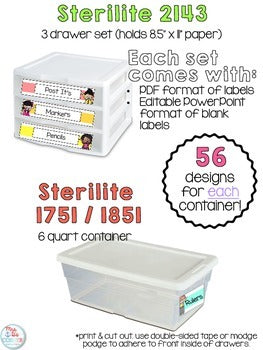 Editable Melonheadz Teacher Toolbox Labels { Over 200 labels! } Sterilite Labels