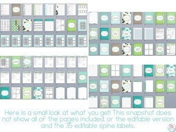 Editable Teacher Binder { Teal Mosaic } Ultimate Teacher Survival Binder