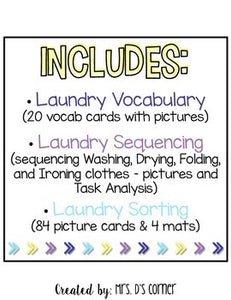 Learning How to Do Laundry { 3 centers with visuals! }
