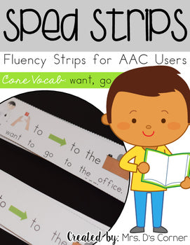 SPED Strips Set 1 | Fluency Strips for SPED |Core Vocabulary Sentence Strips AAC