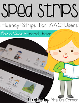 SPED Strips Set 3 {Fluency Strips for SPED} Core Vocabulary Sentence Strips AAC