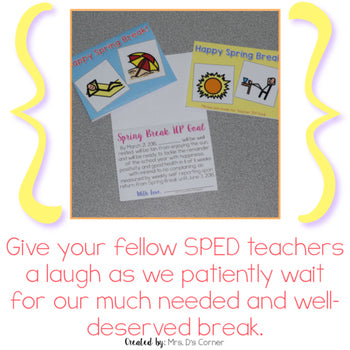 Editable SPED Greeting Card for Spring Break