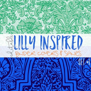 Editable Binder Covers ( Lilly Inspired Set 1 )