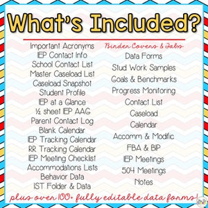 The Ultimate Special Education Binder | Red Blue Yellow [editable] IEP Binder