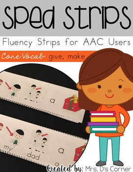 SPED Strips Set 6 {Fluency Strips for SPED} Core Vocabulary Sentence Strips AAC