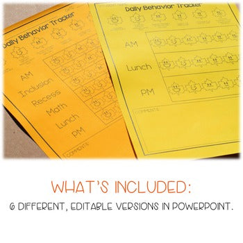 Leaf Emoji Daily Behavior Monitoring Form ( 6 editable versions )