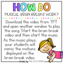 Load image into Gallery viewer, Musical Brain Breaks - Video 4 ( Happy )