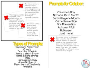 October Photo Writing Prompt Task Cards | Writing Prompts for October