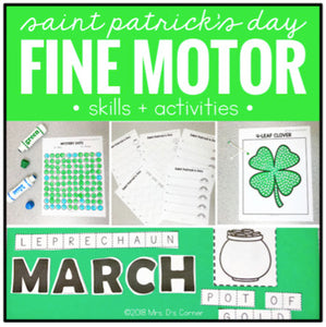 Saint Patrick's Day Fine Motor Skills and Activities