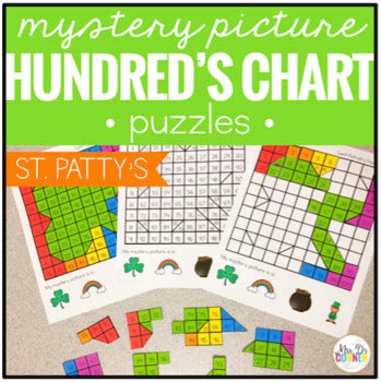 Saint Patrick's Day Mystery Picture Hundred's Chart Puzzles