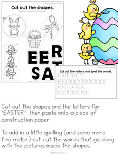 Easter Fine Motor Skills and Activities