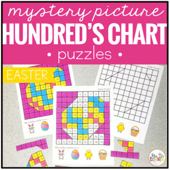 Easter Mystery Picture Hundred's Chart Puzzles