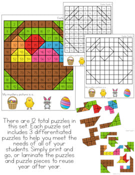 Easter Mystery Picture Hundred's Chart Puzzles