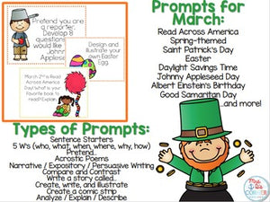 March Photo Writing Prompt Task Cards | Writing Prompts for March