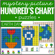 Load image into Gallery viewer, Earth Day Mystery Picture Hundred&#39;s Chart Puzzles