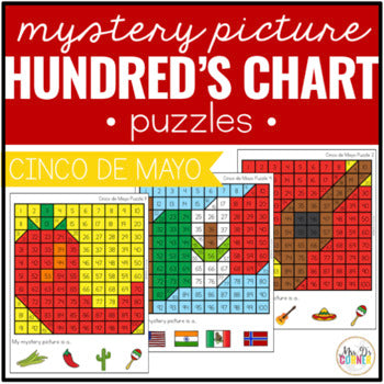 Cinco de Mayo Mystery Picture Hundred's Chart Puzzles