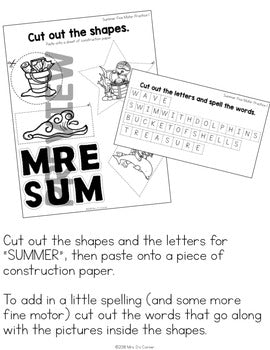 Summer Fine Motor Skills and Activities