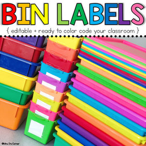 Editable Color Coded Bin Labels { 6 sizes! }