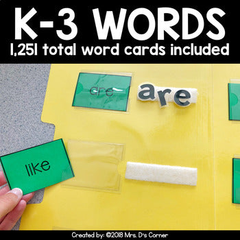 File Folder Spelling for K-3 {1,200+ sight words included!}