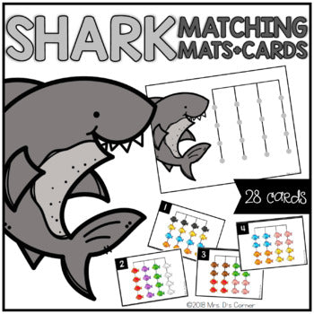 Shark and Fish Matching Mats and Activity Cards (Patterns, Colors, and Matching)