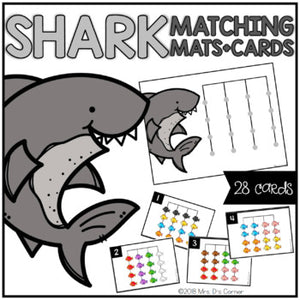 Shark and Fish Matching Mats and Activity Cards (Patterns, Colors, and Matching)