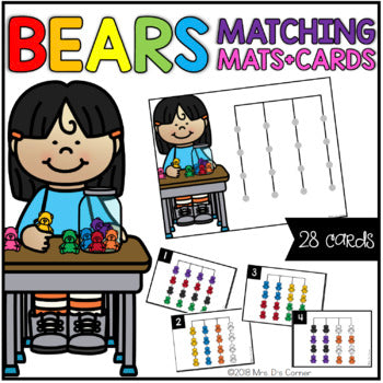 Counting Bears Matching Mats and Activity Cards (Patterns, Colors, and Matching)
