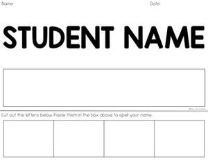 EDITABLE Name Spelling Cut and Paste Activity