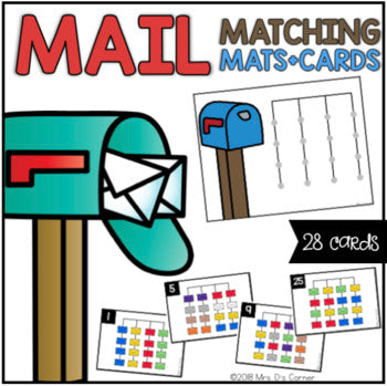 Mailbox and Letter Matching Mats and Activity Cards (Patterns, Colors, and Match