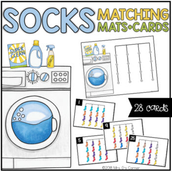 Laundry and Socks Matching Mats and Activity Cards (Patterns, Colors, and Match)