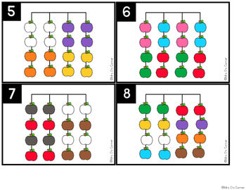 Apples Matching Mats and Activity Cards (Patterns, Colors, and Matching)