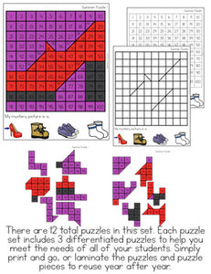 Clothing Mystery Picture Hundred's Chart Puzzles