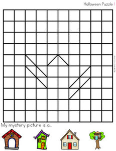 Halloween Mystery Picture Hundred's Chart Puzzles