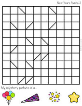 Load image into Gallery viewer, New Years Mystery Picture Hundred&#39;s Chart Puzzles