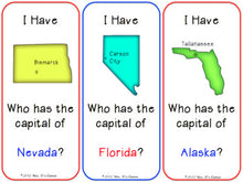 Load image into Gallery viewer, I Have, Who Has ... US States and Capitals